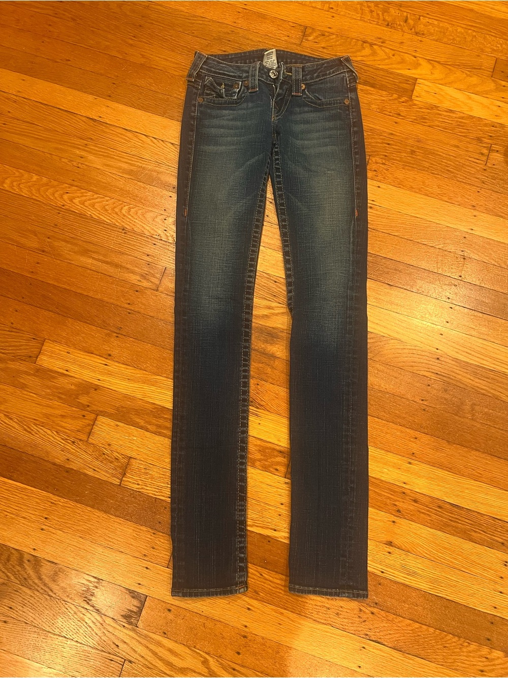 Vintage True Religion Julie Skinny Low Rise Jeans — Size 24 - Dark Wash